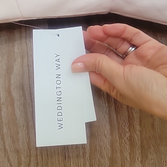 Weddington Way Size 2 One Shoulder Scalloped Champagne Dress Sample NWT - Picture 6 of 12